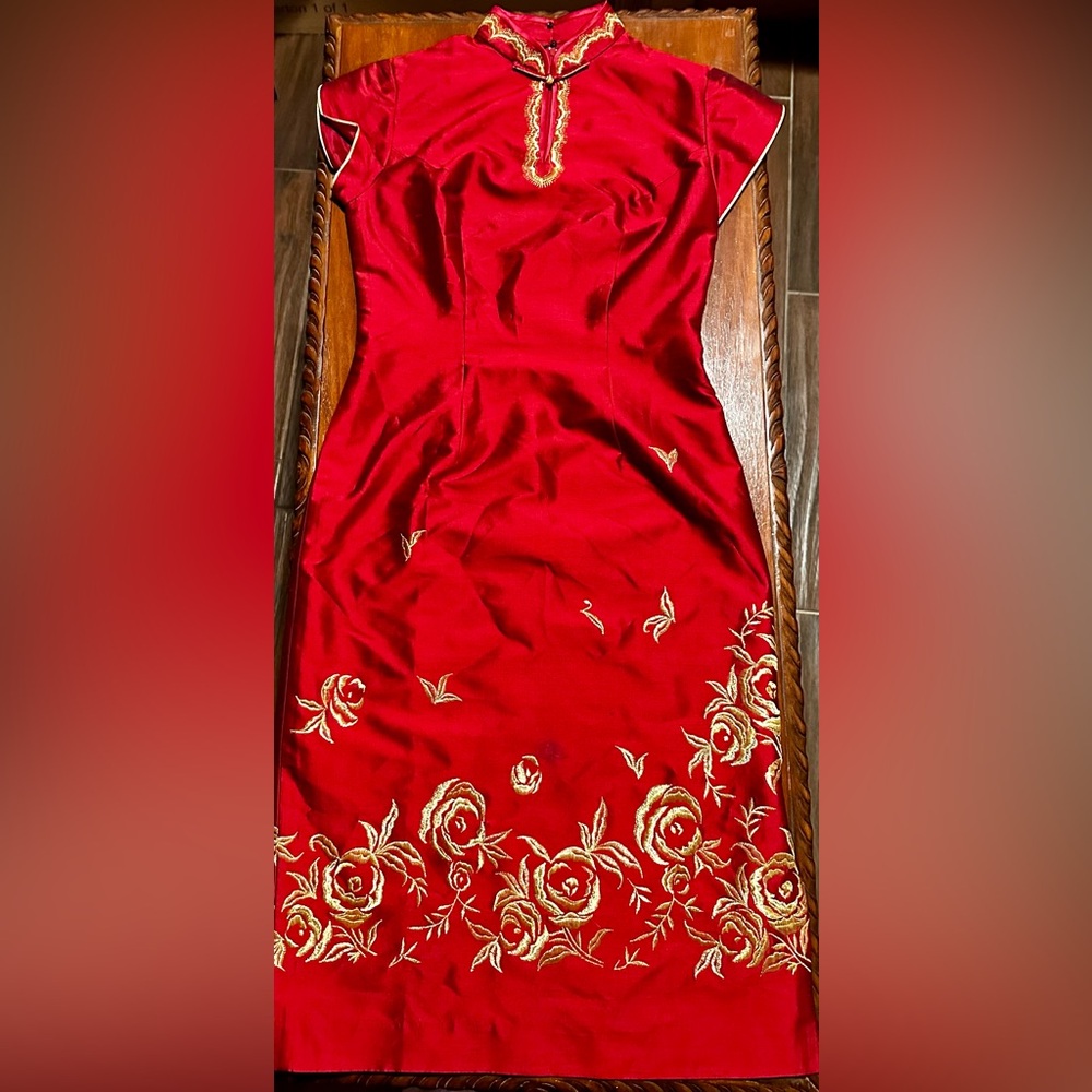 Beautiful Red & Gold Chinese Dress